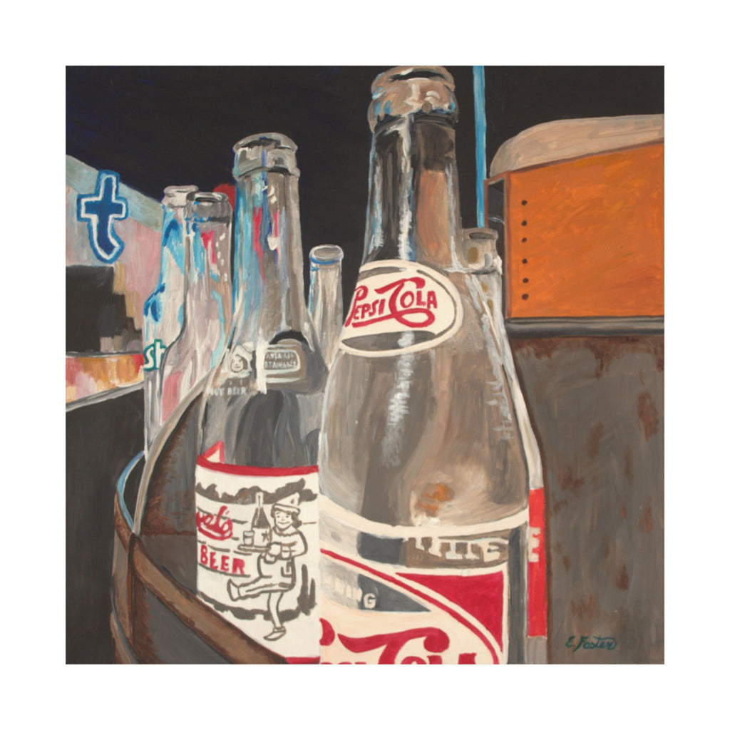 Vintage Soda Bottle Poster - Retro Pepsi-Cola Art Print